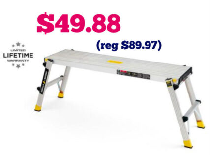 Gorilla Ladders 47.25 in. x 12 in. x 20 in. Aluminum Slim-Fold Work ...
